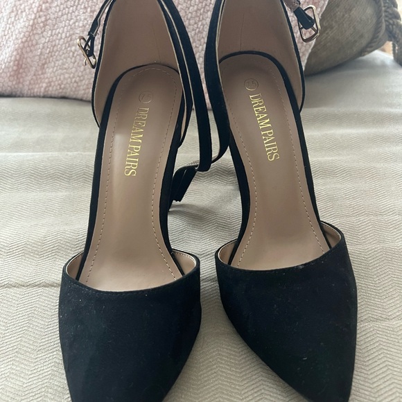 Dream Pairs Shoes - DREAM PAIRS Women's Black Ankle Strap Heels Suede 7.5